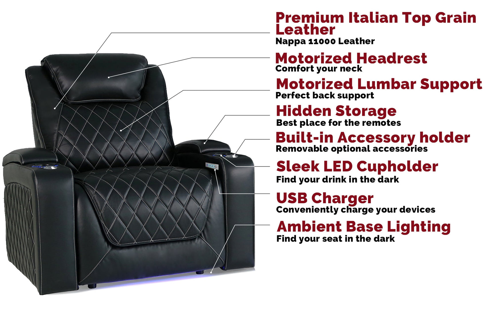 Oslo XL Cinema Seating – Premium Recliner Seating & Cinema Sofa