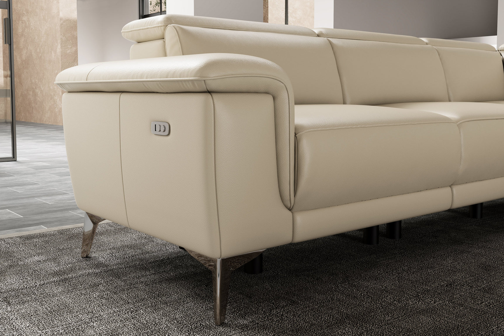 Pista Leather Reclining Sectional Sofa