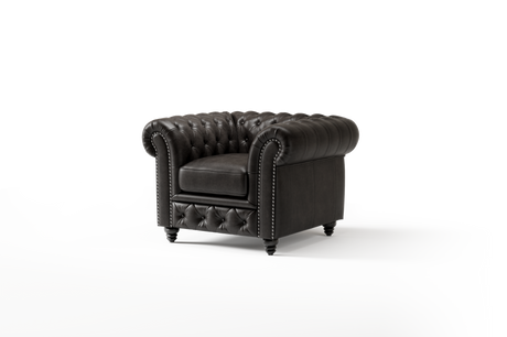 Parma Leather Chesterfield Accent Chair