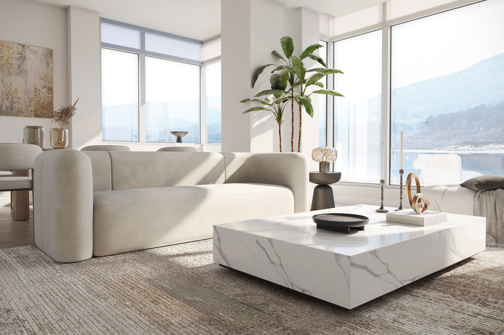 Jordyn Velvet Fabric Sofa