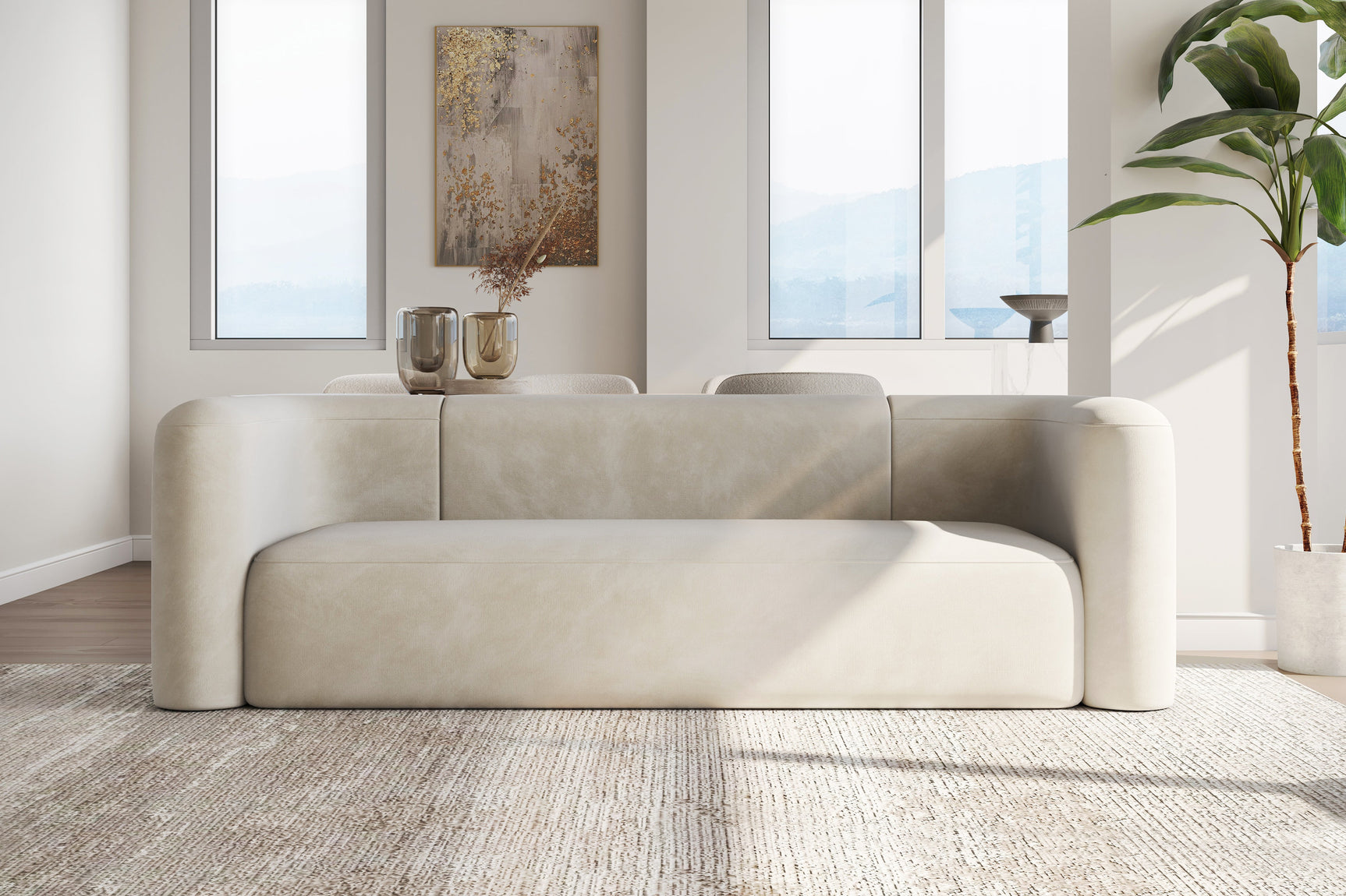 Jordyn Velvet Fabric Sofa