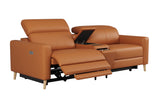 Elodie Leather Dual Recliner Sofa with Console