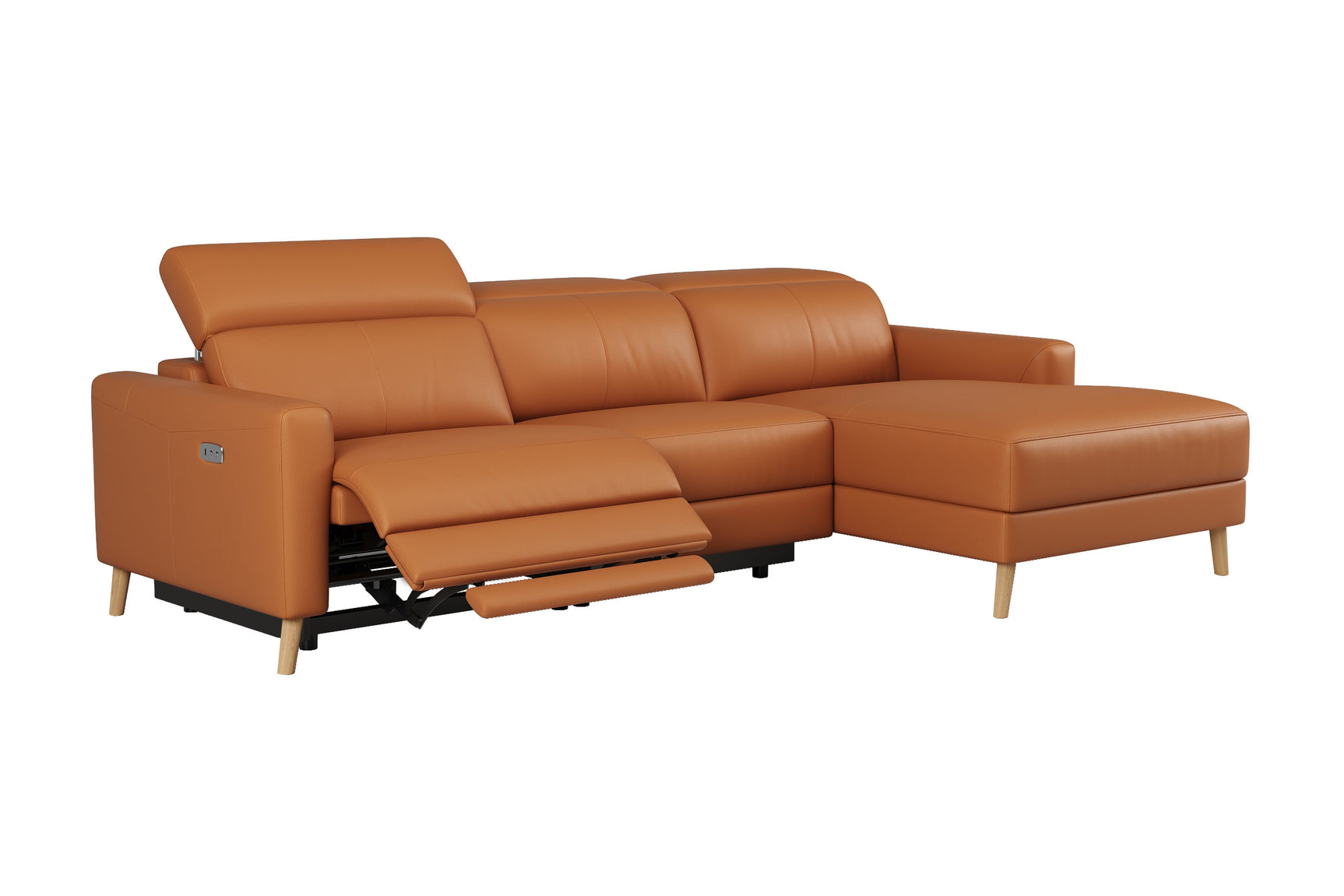 Elodie Leather Recliner Sectional Sofa