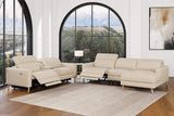 Elodie Leather Dual Recliner Sofa with Console