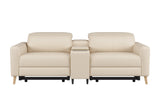 Elodie Leather Dual Recliner Sofa with Console