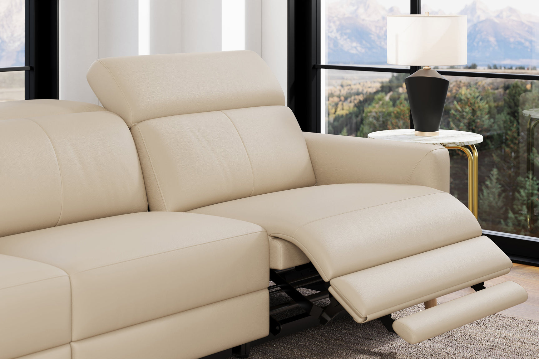 Elodie Leather Recliner Sectional Sofa