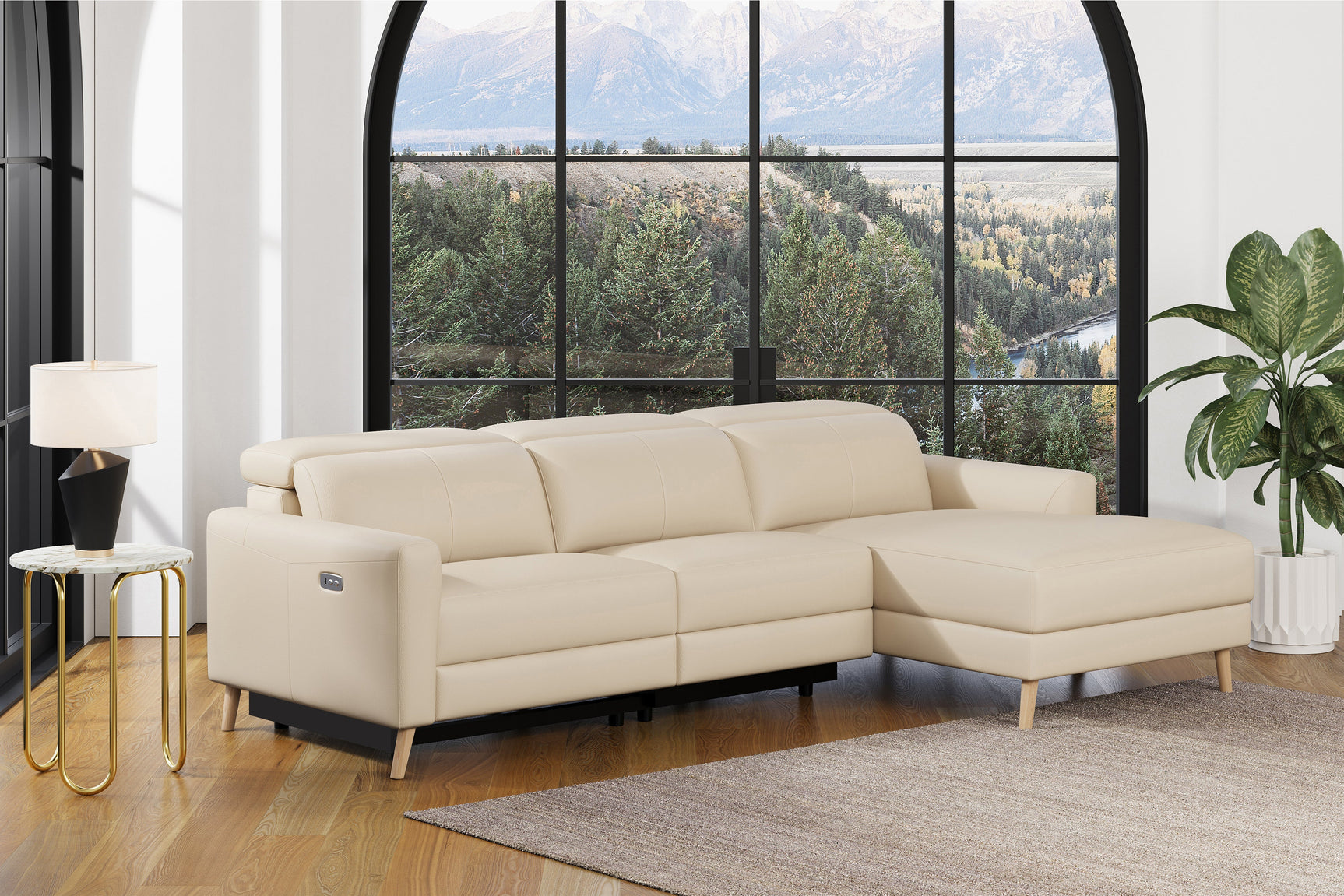 Elodie Leather Recliner Sectional Sofa