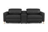 Elodie Leather Dual Recliner Sofa with Console