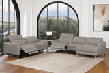 Elodie Leather Dual Recliner Sofa with Console