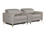 Elodie Leather Dual Recliner Sofa with Console