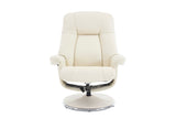 Lucinda Leather Swivel Recliner Chair with Ottoman