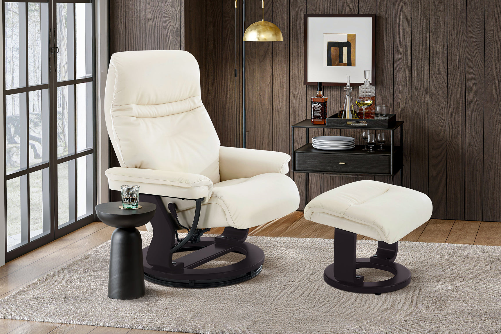 Massimo Leather Recliner with Ottoman