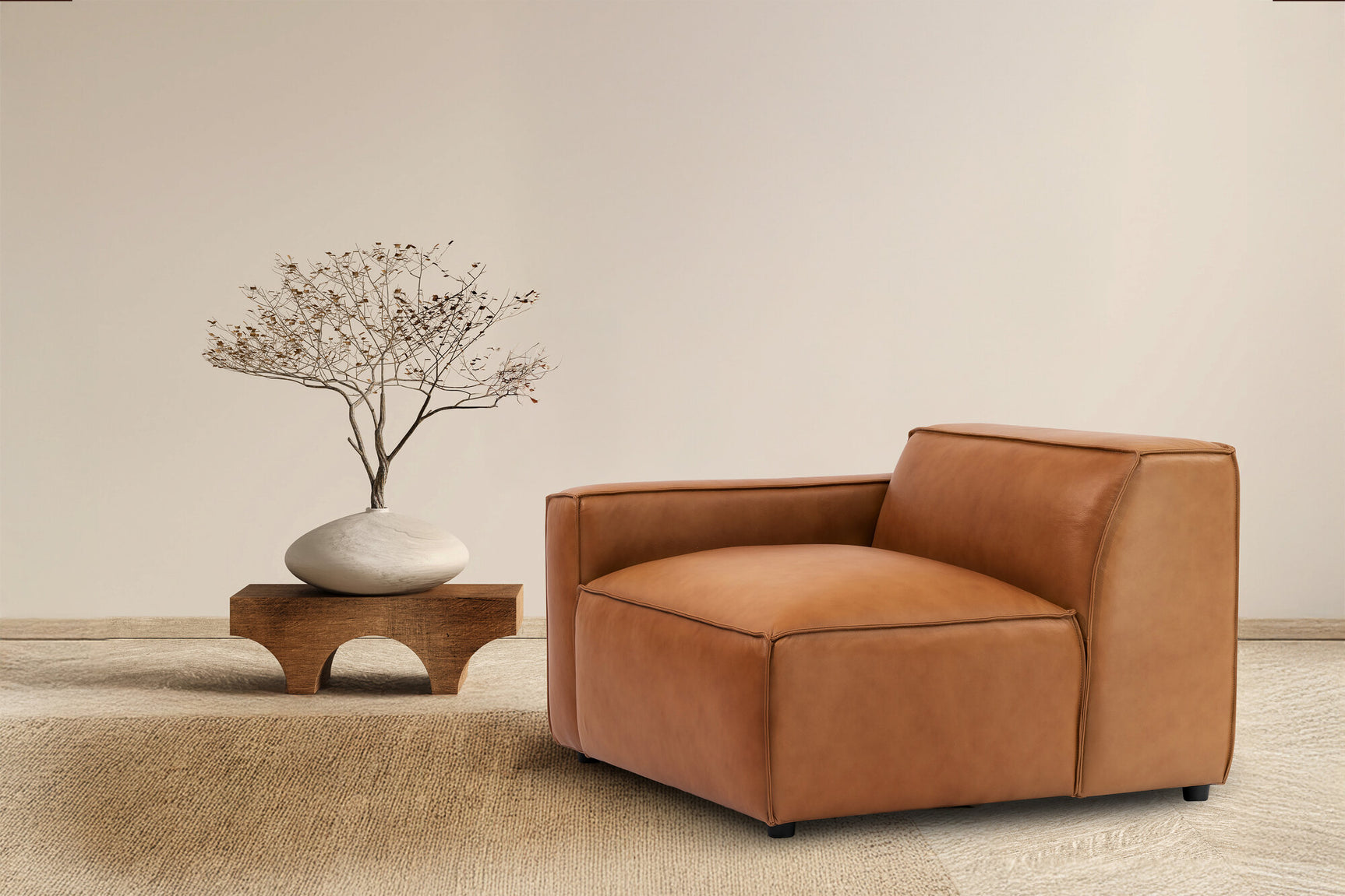 Nathan Leather Left Arm Sofa Module