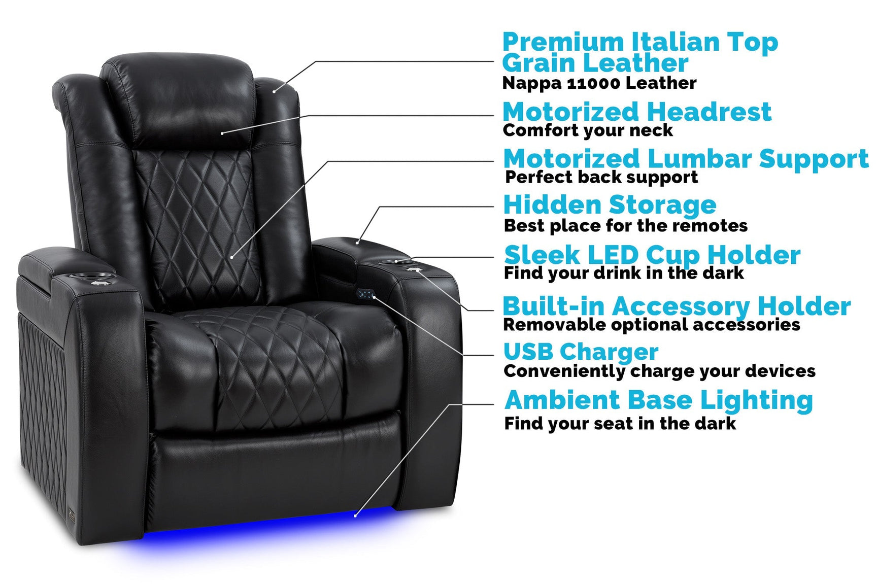 Tuscany XL Cinema Seating – Premium Recliner Seating & Cinema Sofa