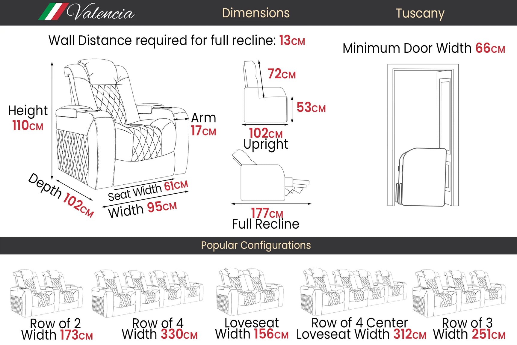 Tuscany Ultimate Heat & Ventilation Cinema Seating – Premium Recliner Seating & Cinema Sofa